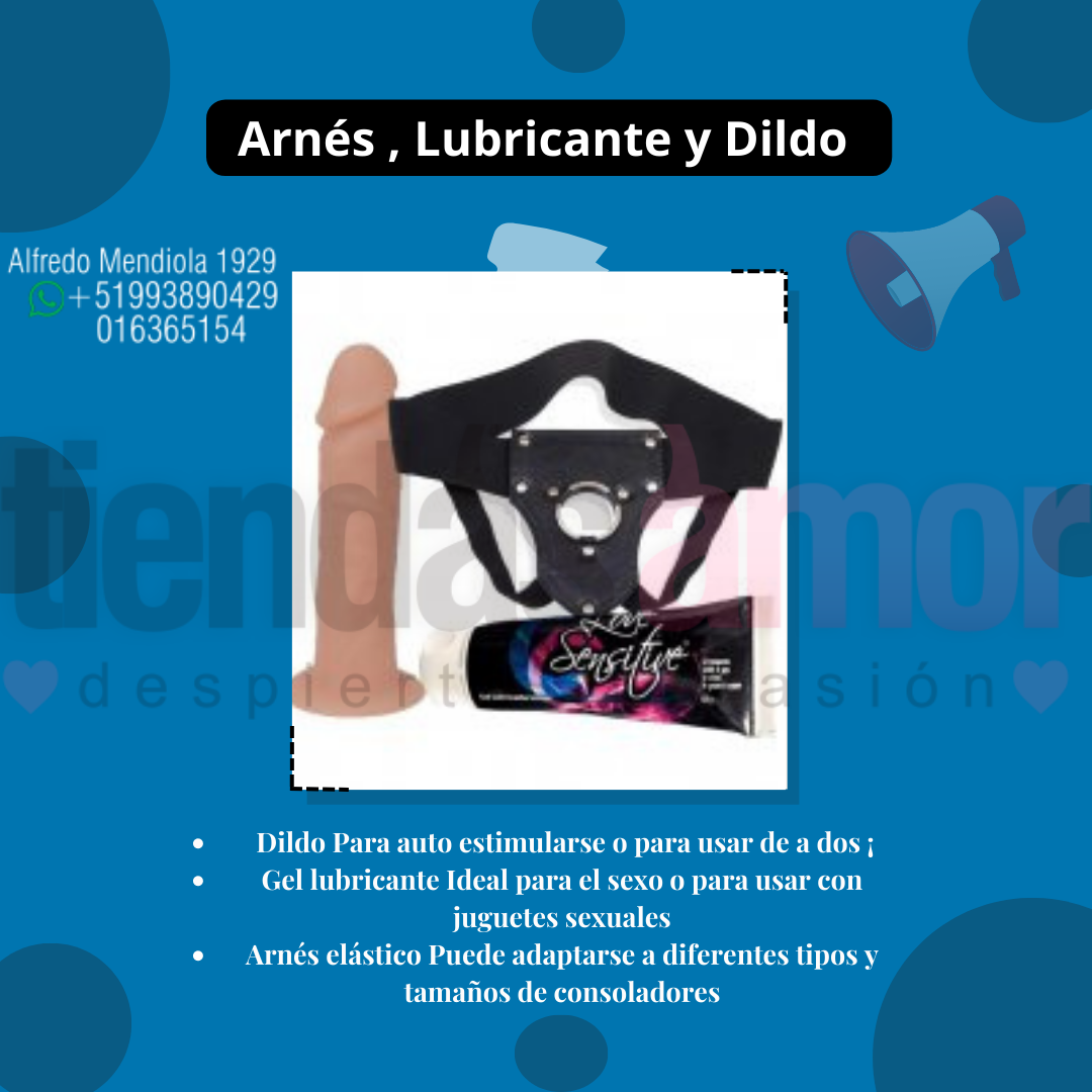 PROMOCIÓN INCREÍBLE DILDO ARNÉS Y LUBRICANTE 